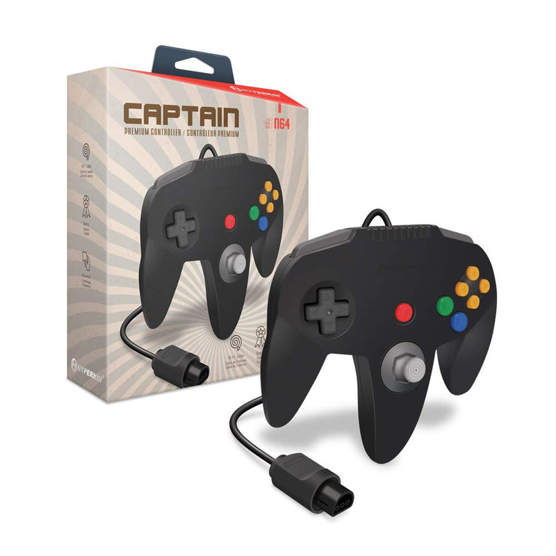 Load image into Gallery viewer, Hyperkin "Captain" Premium Controller for N64 (Black) - Cobbco
