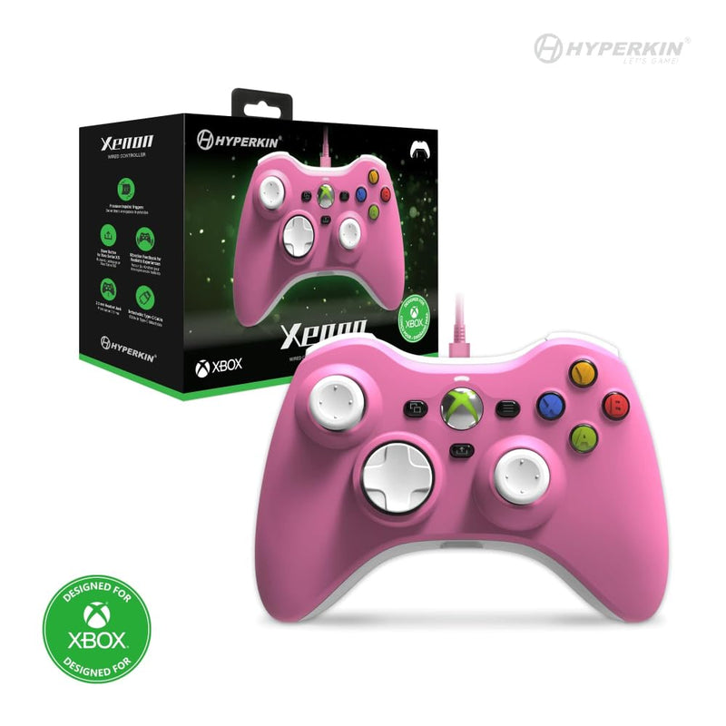 Load image into Gallery viewer, Hyperkin Xenon Wired Controller - Pink - Xbox Series X|S, Xbox One, PC - Officially licensed Xbox 360 Controller Replica Design - Cobbco
