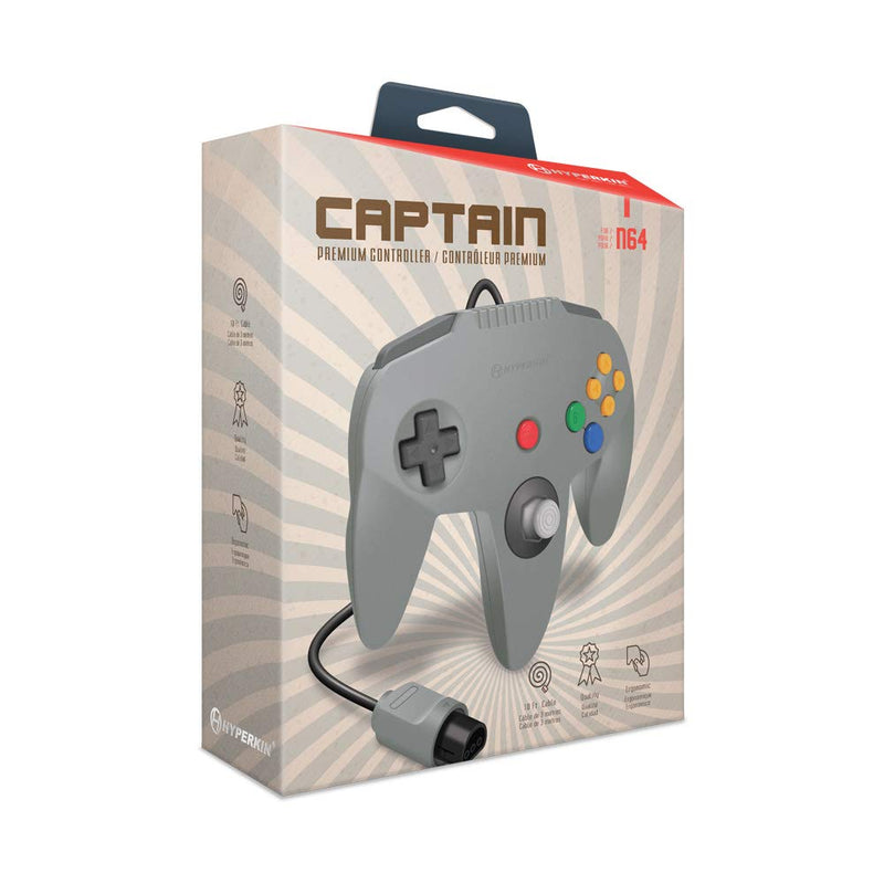 Load image into Gallery viewer, Hyperkin - "Captain Premium Controller for Nintendo N64 (Gray) - Retro Original Style Controller - Cobbco
