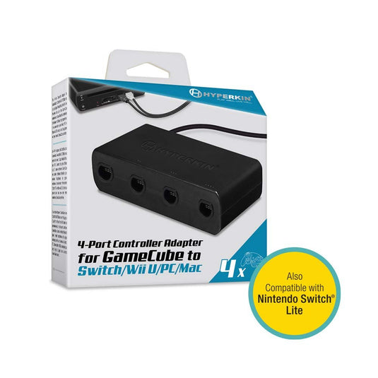 Hyperkin - 4 - Port Controller Adapter for Nintendo GameCube Compatible with Nintendo Switch/ Wii U/ PC - Black - Cobbco