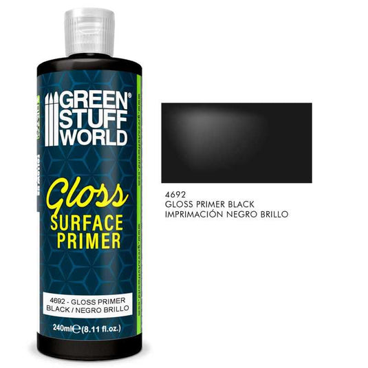 Green Stuff World Gloss Surface Primer 240ml - Black 4692