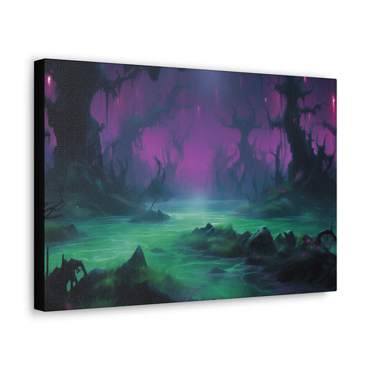 Canvas Gallery Wraps - MTG Swamp Landscape, Black Mana, Nerdy Gift Idea