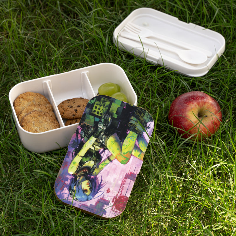 Load image into Gallery viewer, Design Series Sci-Fi RPG - Anime Girl Punk Rocker #1 Bento Lunch Box , Waifu and Weebs, Nerdy Gift Idea
