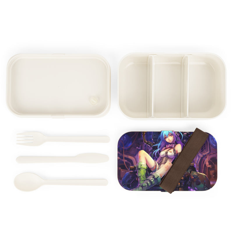 Load image into Gallery viewer, Design Series Sci-Fi RPG - Anime Girl Punk Fixer #1 Bento Lunch Box , Waifu and Weebs, Nerdy Gift Idea
