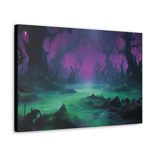 Canvas Gallery Wraps - MTG Swamp Landscape, Black Mana, Nerdy Gift Idea