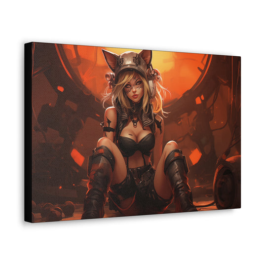Canvas Gallery Wraps - Anime Girl with Cat Ears Tech Rebel Canvas Print,  Waifu and Weebs, Nerdy Gift Idea