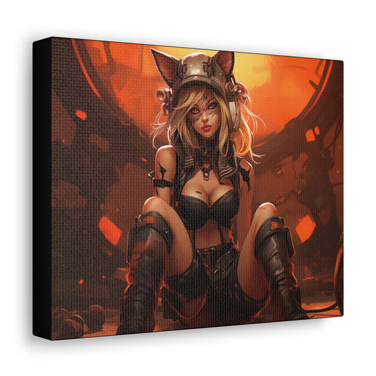 Canvas Gallery Wraps - Anime Girl with Cat Ears Tech Rebel Canvas Print,  Waifu and Weebs, Nerdy Gift Idea