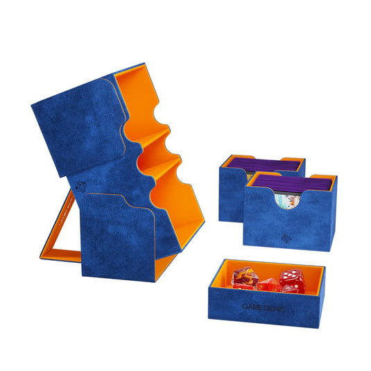 Gamegenic Stronghold 200+ XL Deck Box Double - Sleeved Card Storage Blue/Orange - Cobbco