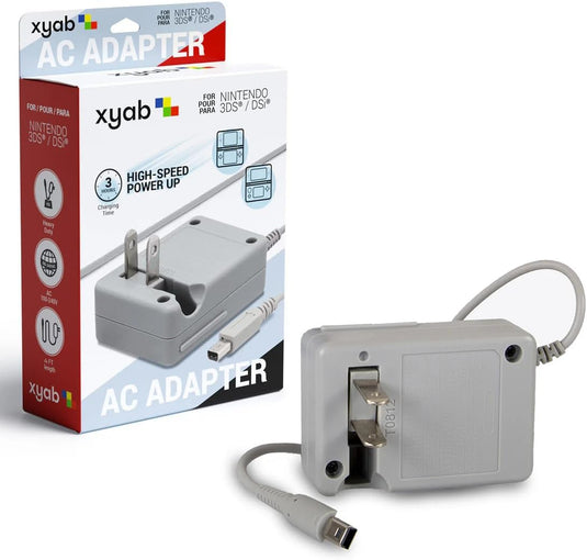 XYAB High Speed Replacement AC Charger for 3DS Compatible with Nintendo 3DS, DSi, 2DS & XL Consoles 100 - 220V Wall Plug Adapter 4FT Length - Cobbco