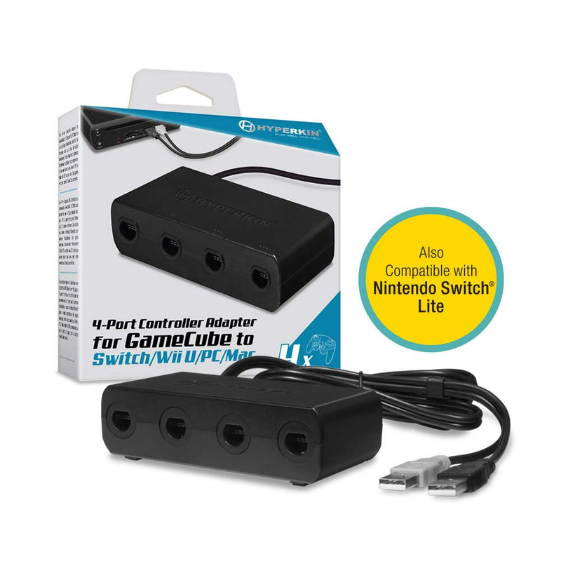 Load image into Gallery viewer, Hyperkin - 4 - Port Controller Adapter for Nintendo GameCube Compatible with Nintendo Switch/ Wii U/ PC - Black - Cobbco
