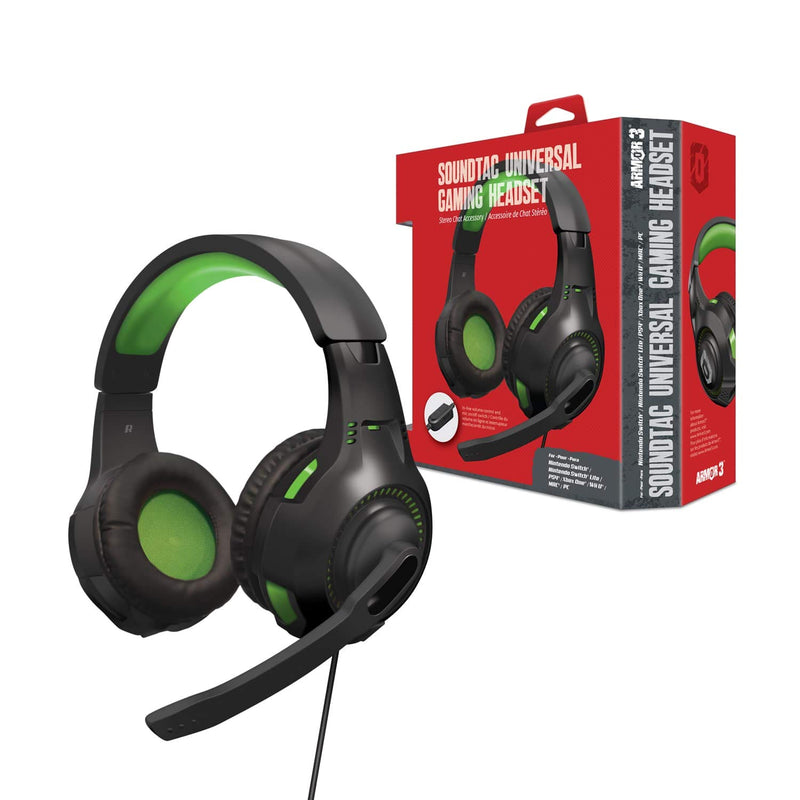 Load image into Gallery viewer, Armor3 &quot;Soundtac&quot; Universal Gaming Headset (Green) for Xbox Series X/Xbox Series S/Nintendo Switch/Lite/ PS4/ PS5/ Xbox One/Wii U/PC/Mac - PlayStation 5
