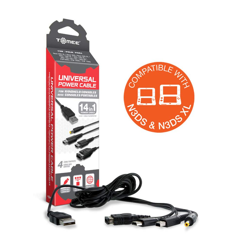 Load image into Gallery viewer, Tomee Universal Power Cable for New 2DS XL/ New 3DS/ New 3DS XL/ 2DS/ 3DS XL/ 3DS/ DSi XL/ DSi/ DS Lite/ DS/ GBA SP/ PSP 3000/ PSP 2000/ PSP 1000
