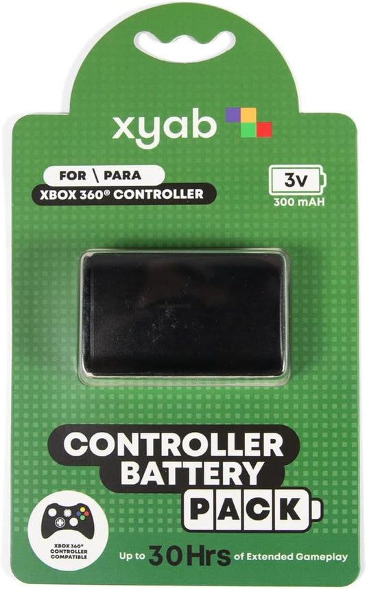 XYAB Rechargeable Battery Pack for Xbox 360 Controller, 300mAh Lithium-Ion, 30 Hours Extended Gameplay, Black