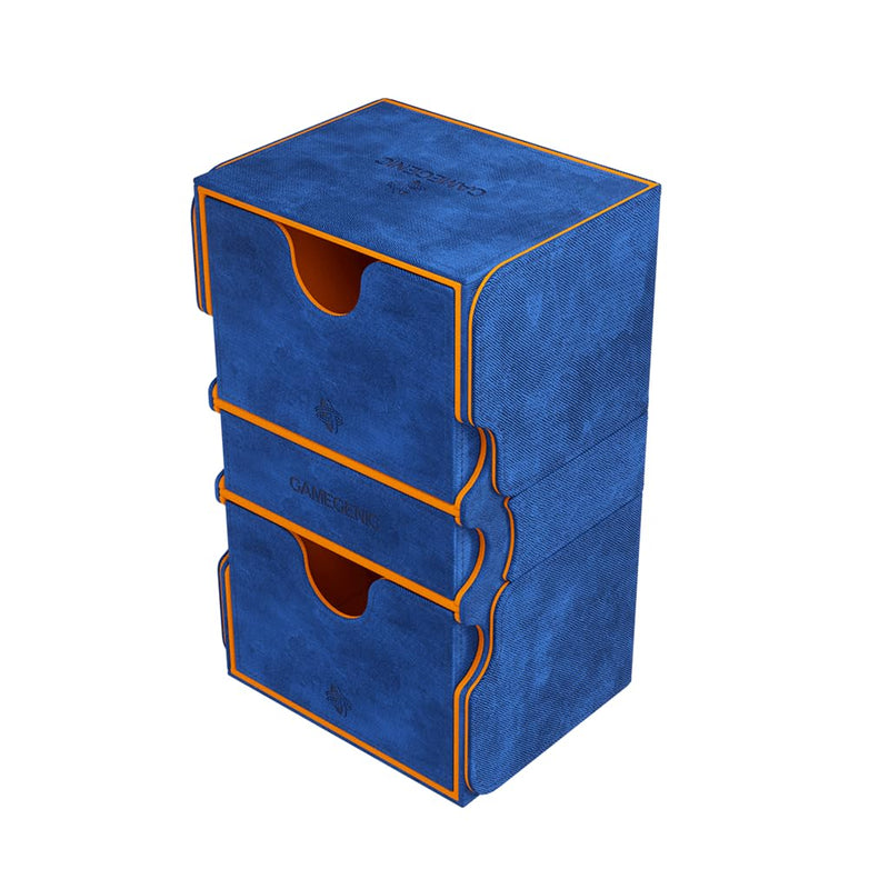 Load image into Gallery viewer, Gamegenic Stronghold 200+ XL Deck Box Double - Sleeved Card Storage Blue/Orange - Cobbco
