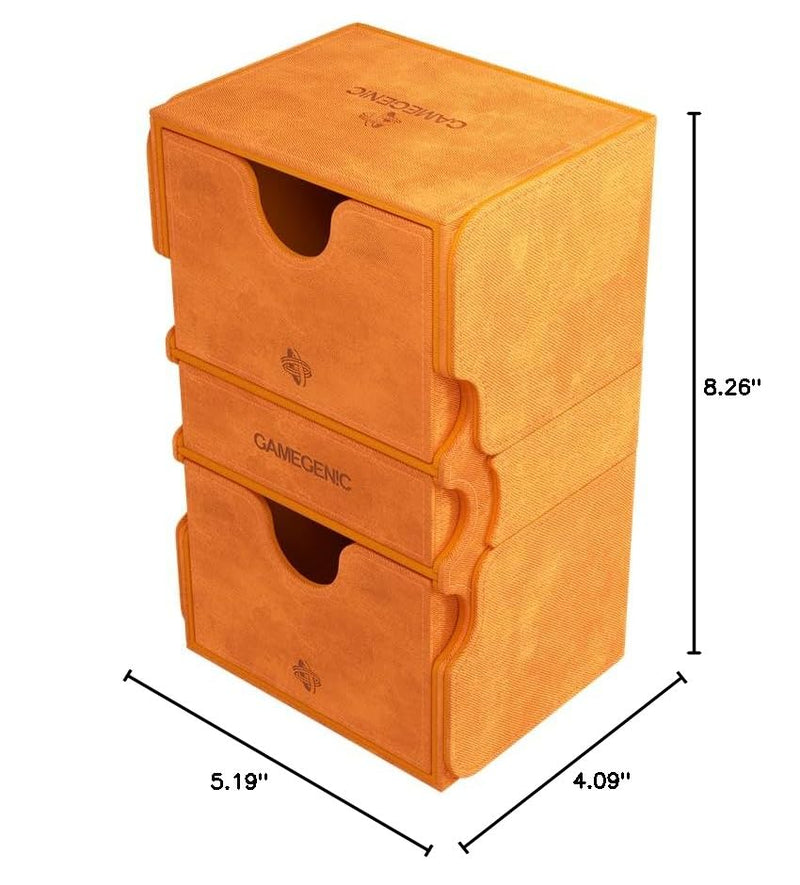Load image into Gallery viewer, Gamegenic Stronghold 200+ XL Deck Box Double - Sleeved Card Storage Orange - Cobbco
