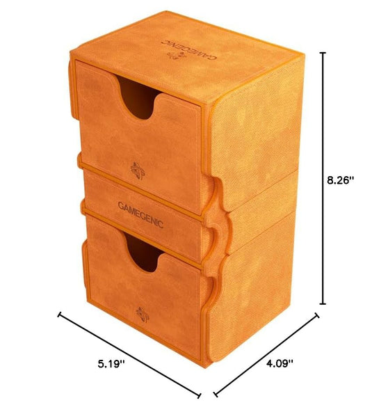 Gamegenic Stronghold 200+ XL Deck Box Double - Sleeved Card Storage Orange - Cobbco