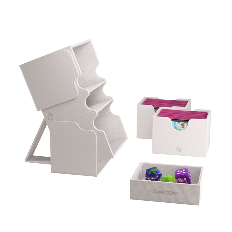 Load image into Gallery viewer, Gamegenic Stronghold 200+ XL Deck Box Double - Sleeved Card Storage White - Cobbco
