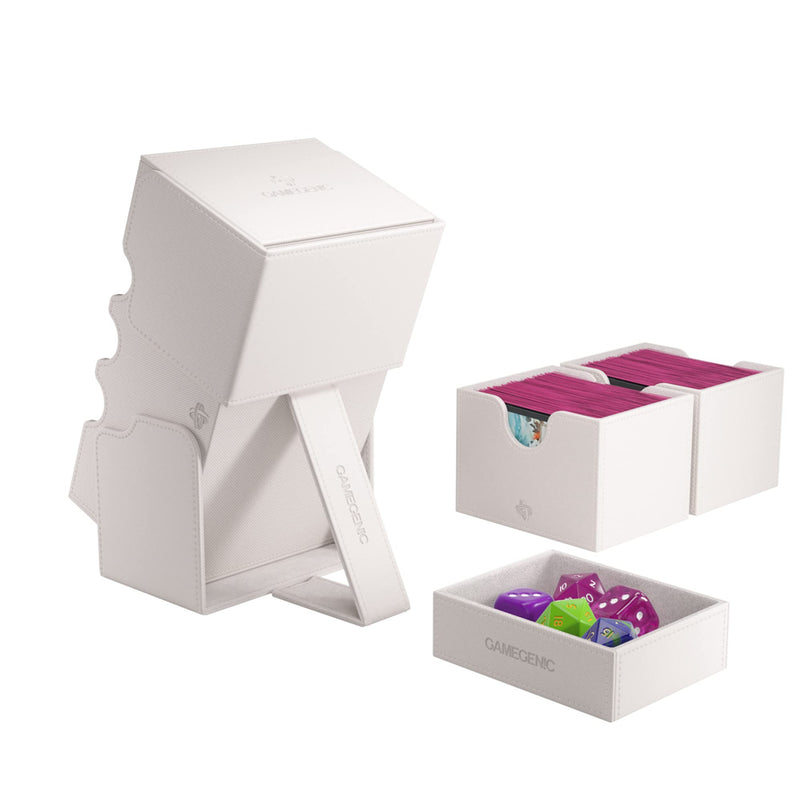 Load image into Gallery viewer, Gamegenic Stronghold 200+ XL Deck Box Double - Sleeved Card Storage White - Cobbco
