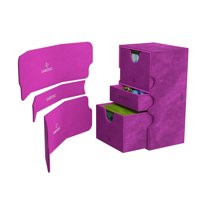 Load image into Gallery viewer, Gamegenic Stronghold 200+ XL Deck Box Double - Sleeved Card Storage Purple - Cobbco
