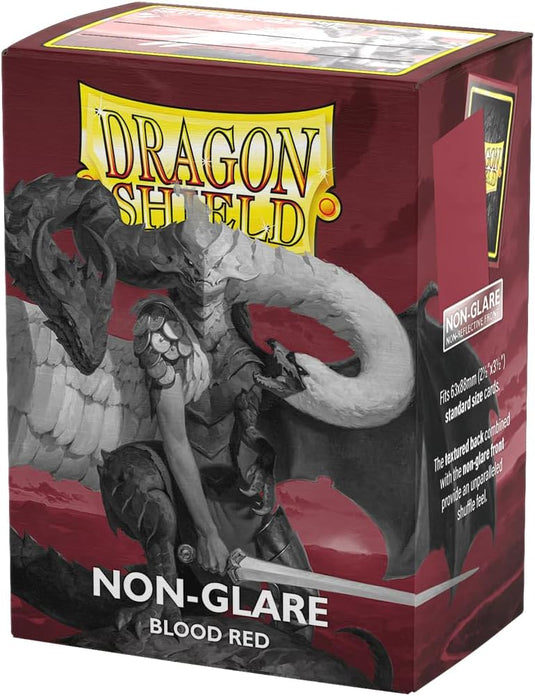 Dragon Shield | Standard Size Card Matte Sleeves | 100 CT - Non Glare Smooth & Tough Premium TCG Sleeves | Compatible with Pokemon, Flesh & Blood, One Piece & Magic The Gathering | Blood Red - Cobbco