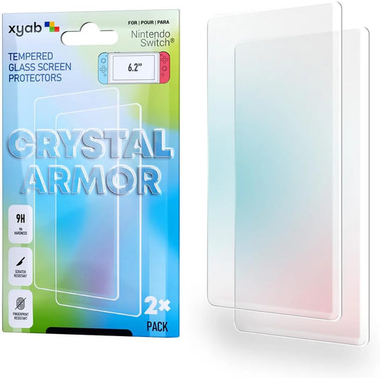 XYAB Nintendo Switch Screen Protector 2 Pack – Tempered Glass 9H Hardness Anti - Scratch - Cobbco