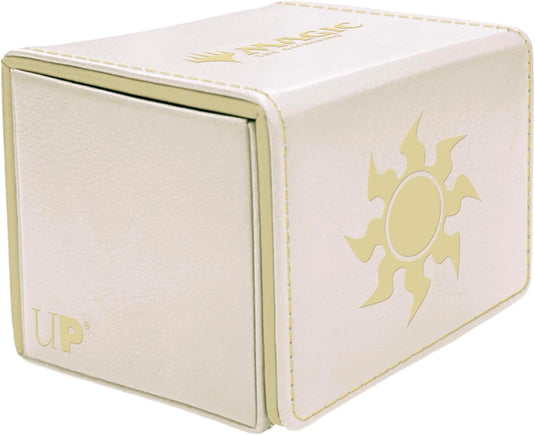 Ultra Pro - Mana 8 Alcove Edge Deck Box - Plains for Magic: The Gathering, Store & Protect up to 100 Standard Size MTG Cards, Great for Commander Deck, Side Loading Deck Box, Premium Leatherette - Cobbco