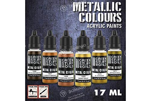 Load image into Gallery viewer, Green Stuff World Water Based Acrylic Paint Metal Color Set - Gold 9911 - Cobbco

