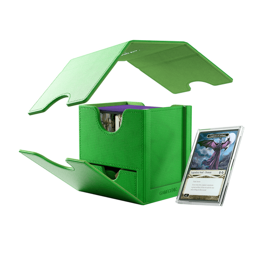 Gamegenic Sidekick Pro 100+ XL Convertible - Premium Deck Box with Card Display Green - Cobbco