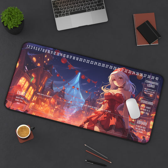 Ultra Edition MTG Playmat 31" x 15.5" Anime Female Santa - Weeb Holiday - Fantasy RPG