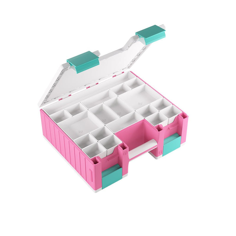 Load image into Gallery viewer, GameGenic Game Castle Pink/White/Teal Deck Box for TCG and CCG - Cobbco

