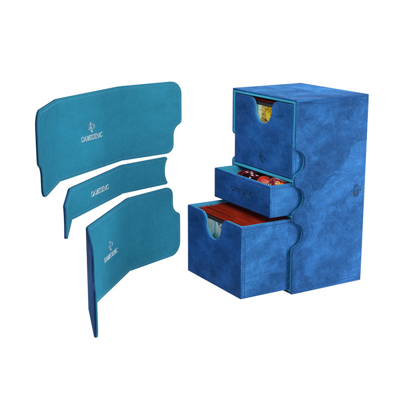 Load image into Gallery viewer, Gamegenic Stronghold 200+ XL Deck Box Double - Sleeved Card Storage Blue - Cobbco
