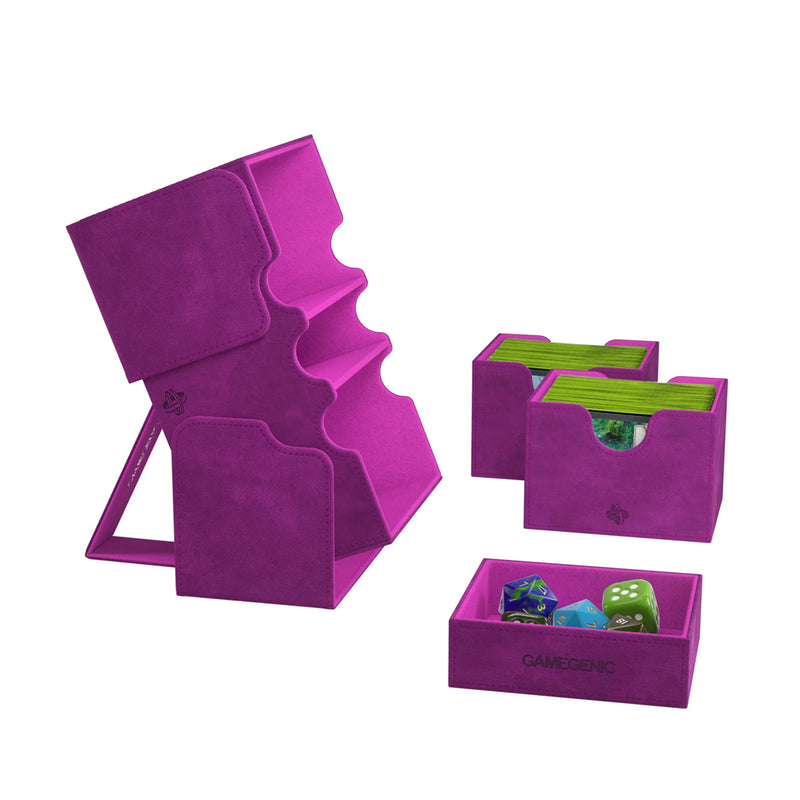Load image into Gallery viewer, Gamegenic Stronghold 200+ XL Deck Box Double - Sleeved Card Storage Purple - Cobbco
