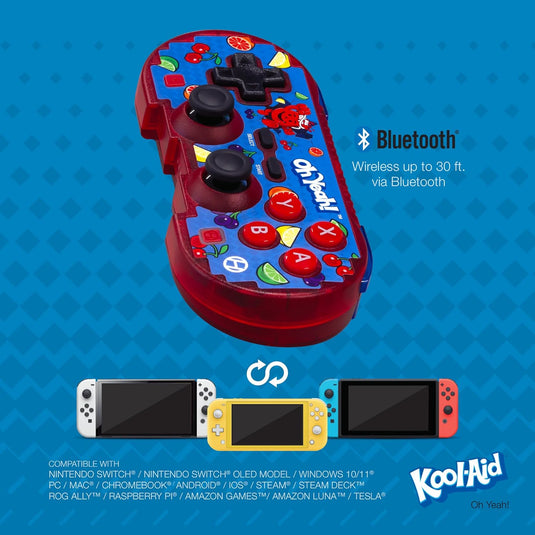 Hyperkin Limited Edition Official Kool - Aid Pixel Art Bluetooth Controller - Officially Licensed - For Nintendo Switch®, PC, Mac®, Android®, iOS® (Oh Yeah) - Cobbco