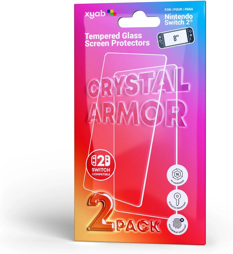 Load image into Gallery viewer, XYAB Tempered Glass Screen Protector for Switch 2, Crystal Armor, 0.24mm Ultra - Thin, 2 Pack - Cobbco

