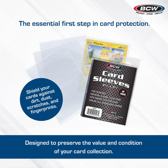 BCW Standard Card Sleeves - 500 Pack - 2-5/8
