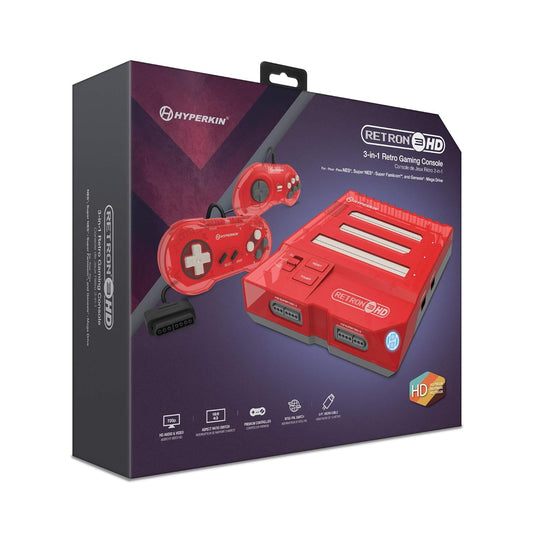 Hyperkin RetroN 3 HD 3-in-1 Retro Gaming Console for NES, Super Famicom, and Genesis/Mega Drive (Jasper Red) - Super NES