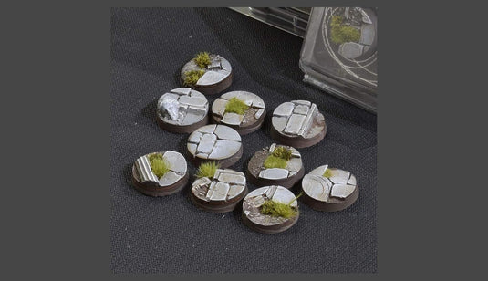 Gamer Grass Battle Ready Bases: Temple Bases Round 25mm (x10) - Cobbco