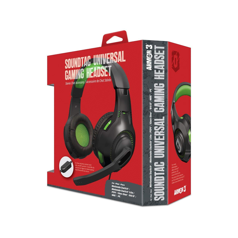 Load image into Gallery viewer, Armor3 &quot;Soundtac&quot; Universal Gaming Headset (Green) for Xbox Series X/Xbox Series S/Nintendo Switch/Lite/ PS4/ PS5/ Xbox One/Wii U/PC/Mac - PlayStation 5

