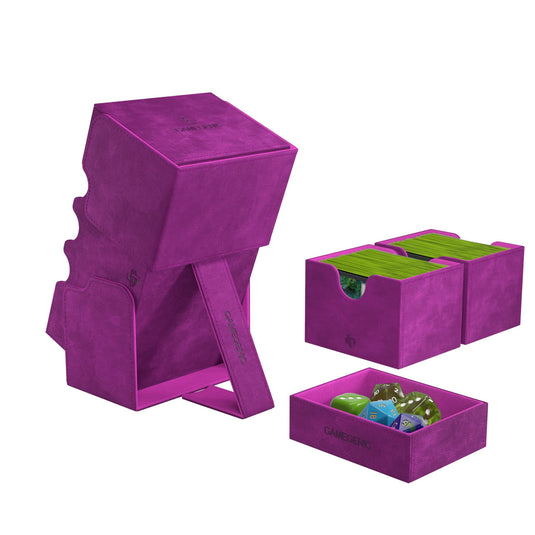 Gamegenic Stronghold 200+ XL Deck Box Double - Sleeved Card Storage Purple - Cobbco