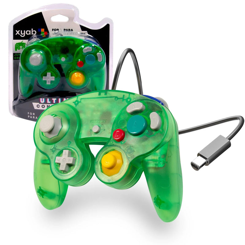 Load image into Gallery viewer, XYAB Ultimate NGC Joystick Controller for use with GameCube and Wii - Jungle Green Transparent - Cobbco
