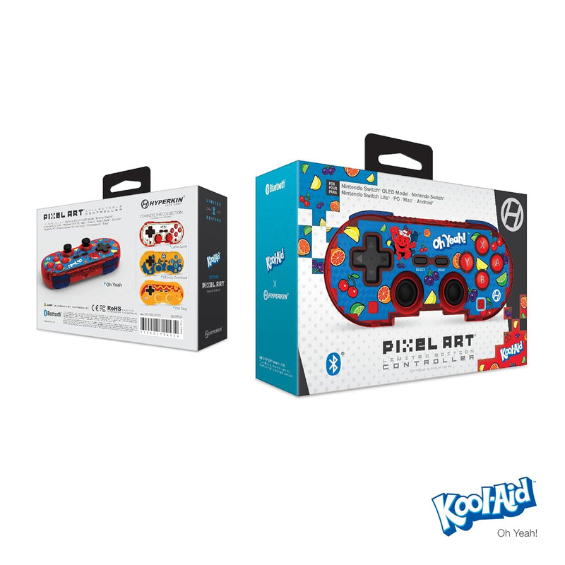 Load image into Gallery viewer, Hyperkin Limited Edition Official Kool - Aid Pixel Art Bluetooth Controller - Officially Licensed - For Nintendo Switch®, PC, Mac®, Android®, iOS® (Oh Yeah) - Cobbco

