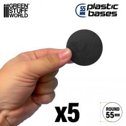 Load image into Gallery viewer, Green Stuff World 55mm Round Plastic Bases - Black 9825
