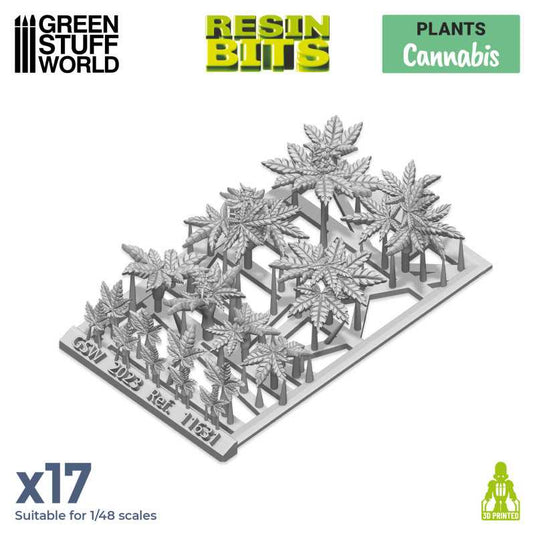 Green Stuff World for Models and Miniatures 3D Printed Plants Set – Cannabis 11631