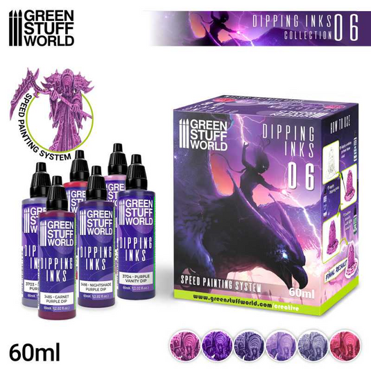 Green Stuff World Paint Set 11694 - Dipping Ink Contrast Paint Collection 06