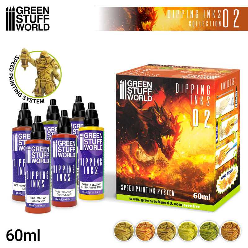 Load image into Gallery viewer, Green Stuff World Paint Set 11694 - Dipping Ink Contrast Paint Collection 02
