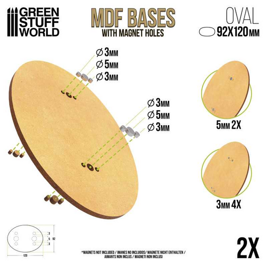 Green Stuff World 90x120mm Oval MDF Bases 9182