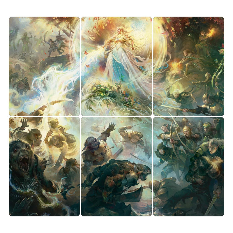 Load image into Gallery viewer, Magic The Gathering The Lord of The Rings: Tales of Middle - Earth Scene Box - The Might of Galadriel (6 Scene Cards, 6 Art Cards, 3 Set Boosters + Display Easel) - Cobbco
