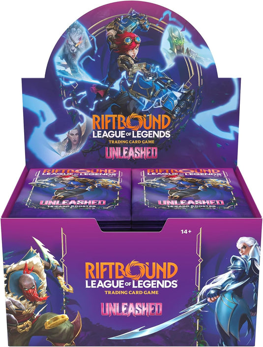 Riftbound: League of Legends TCG Unleashed - Booster Display - 24 Booster Packs (14 Cards Ea), Deck - Building Trading Card Game, Randomly Assorted - Cobbco