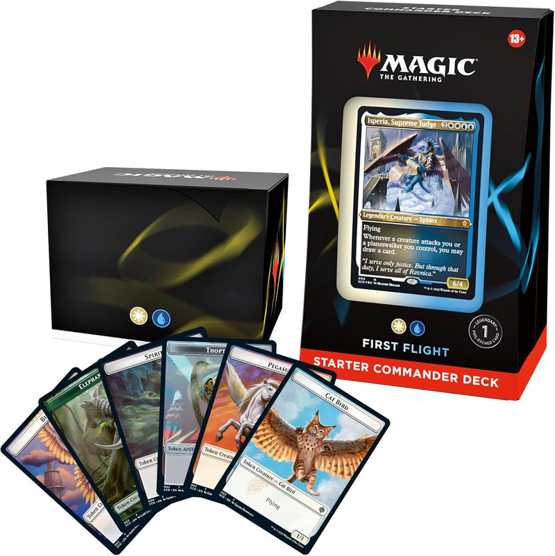 Load image into Gallery viewer, Magic: The Gathering Starter Commander Deck – First Flight (White-Blue) | Ready-to-Play Deck for Beginners and Fans | Ages 13+ | Collectible Card Games
