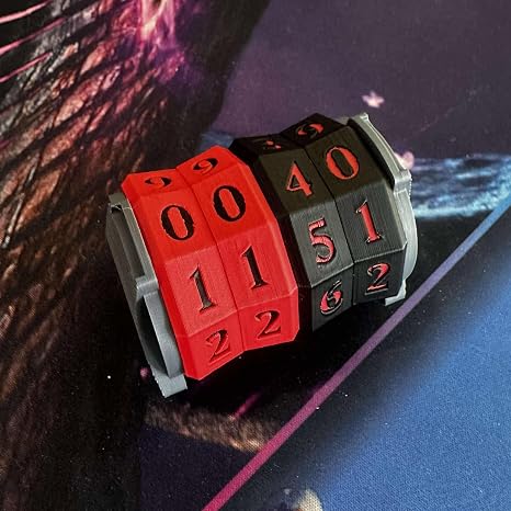 Arena Games Large Spindown Counter for Tracking Counters, Tokens, and Life - MTG CCG Accessory (Red - Black Dual Color)